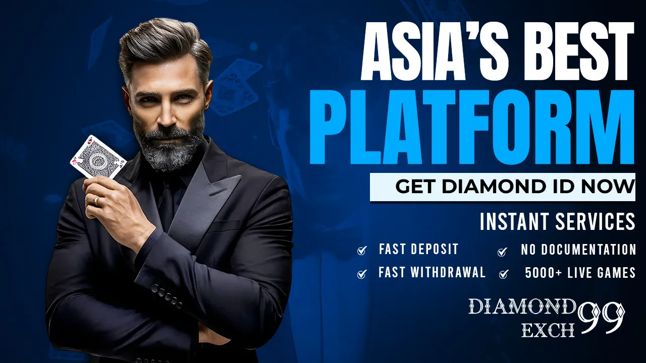 Diamond Exchange betting platform dashboard showing sports betting markets and account interface